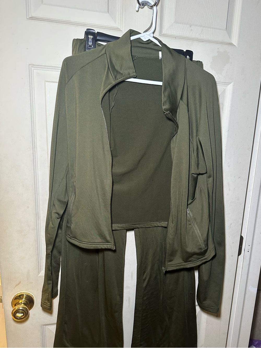 Olive Green Two-Piece Lounge Set
